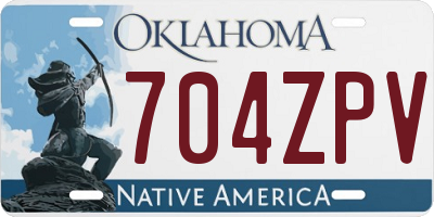 OK license plate 704ZPV