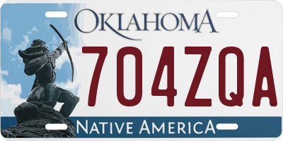 OK license plate 704ZQA