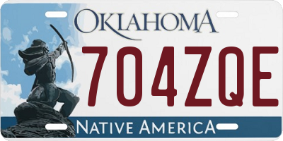 OK license plate 704ZQE