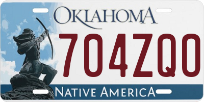 OK license plate 704ZQO