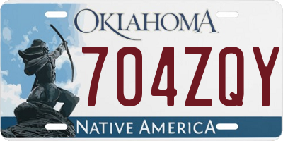 OK license plate 704ZQY