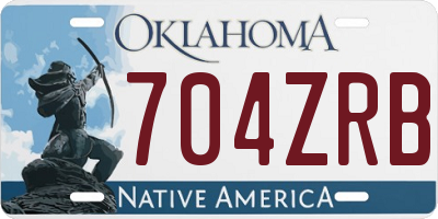 OK license plate 704ZRB