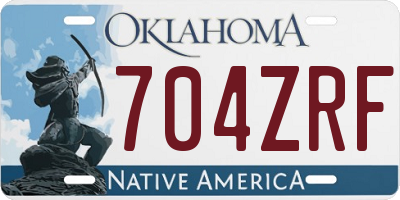 OK license plate 704ZRF