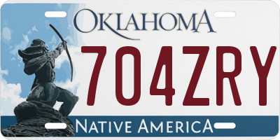OK license plate 704ZRY