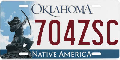 OK license plate 704ZSC