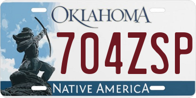 OK license plate 704ZSP