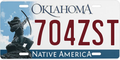 OK license plate 704ZST