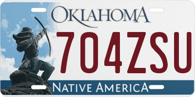 OK license plate 704ZSU