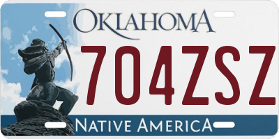 OK license plate 704ZSZ