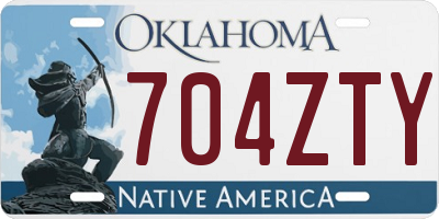 OK license plate 704ZTY