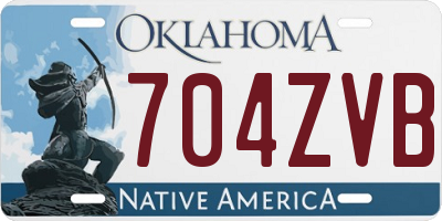OK license plate 704ZVB
