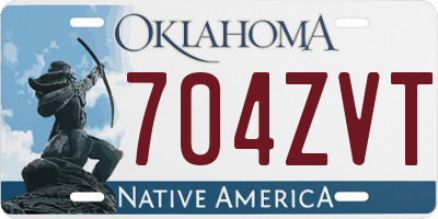 OK license plate 704ZVT