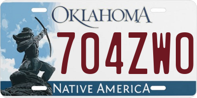 OK license plate 704ZWO