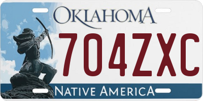 OK license plate 704ZXC