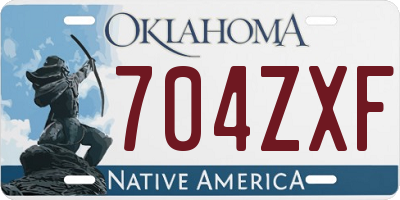 OK license plate 704ZXF