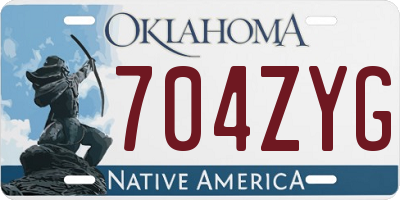 OK license plate 704ZYG