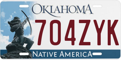 OK license plate 704ZYK