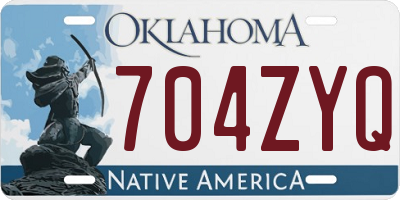 OK license plate 704ZYQ