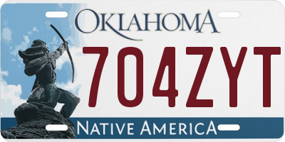 OK license plate 704ZYT