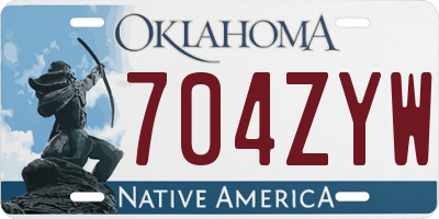 OK license plate 704ZYW