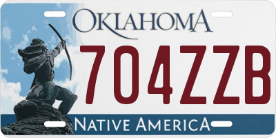 OK license plate 704ZZB