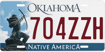 OK license plate 704ZZH