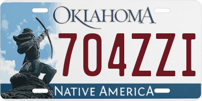 OK license plate 704ZZI