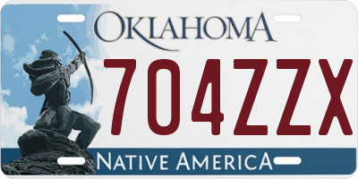 OK license plate 704ZZX