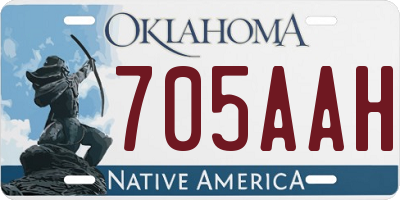 OK license plate 705AAH