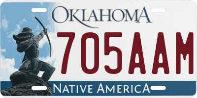 OK license plate 705AAM