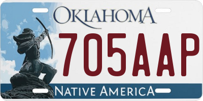 OK license plate 705AAP