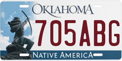 OK license plate 705ABG
