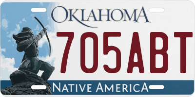 OK license plate 705ABT