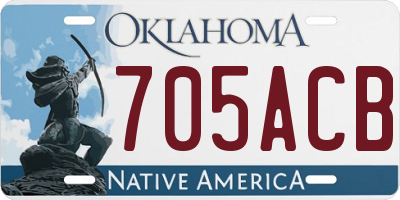 OK license plate 705ACB
