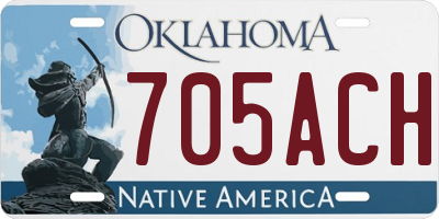 OK license plate 705ACH