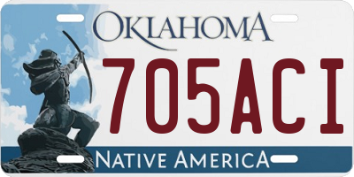 OK license plate 705ACI