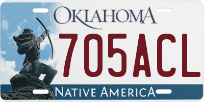 OK license plate 705ACL
