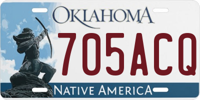 OK license plate 705ACQ