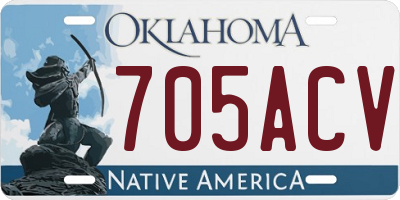 OK license plate 705ACV