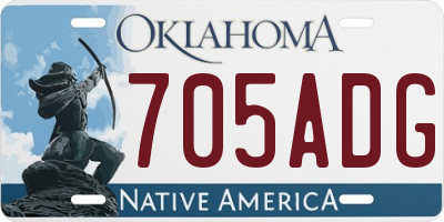 OK license plate 705ADG