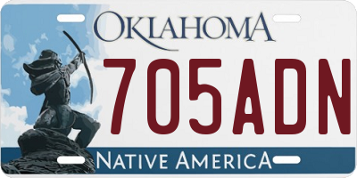 OK license plate 705ADN
