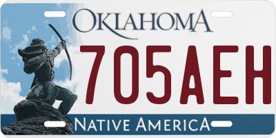 OK license plate 705AEH