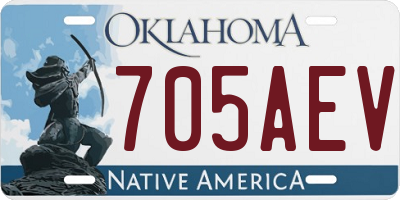 OK license plate 705AEV