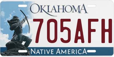 OK license plate 705AFH