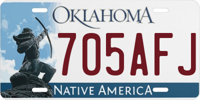 OK license plate 705AFJ