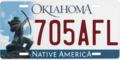 OK license plate 705AFL