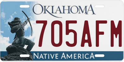 OK license plate 705AFM