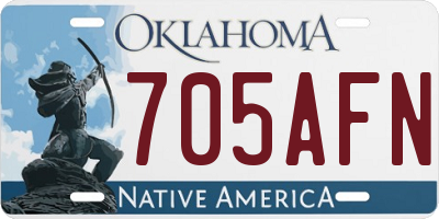 OK license plate 705AFN