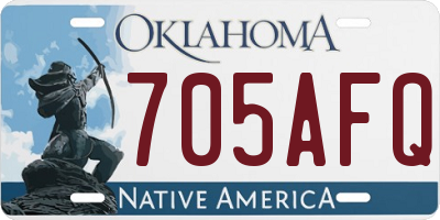 OK license plate 705AFQ