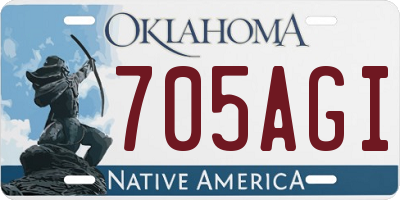 OK license plate 705AGI